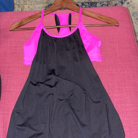 Lululemon No Limits Tank Black Raspberry Glo Light Hot Pink No Limit Bra Top - Picture 5 of 8